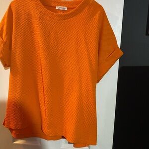 Orange Textured Women Top
